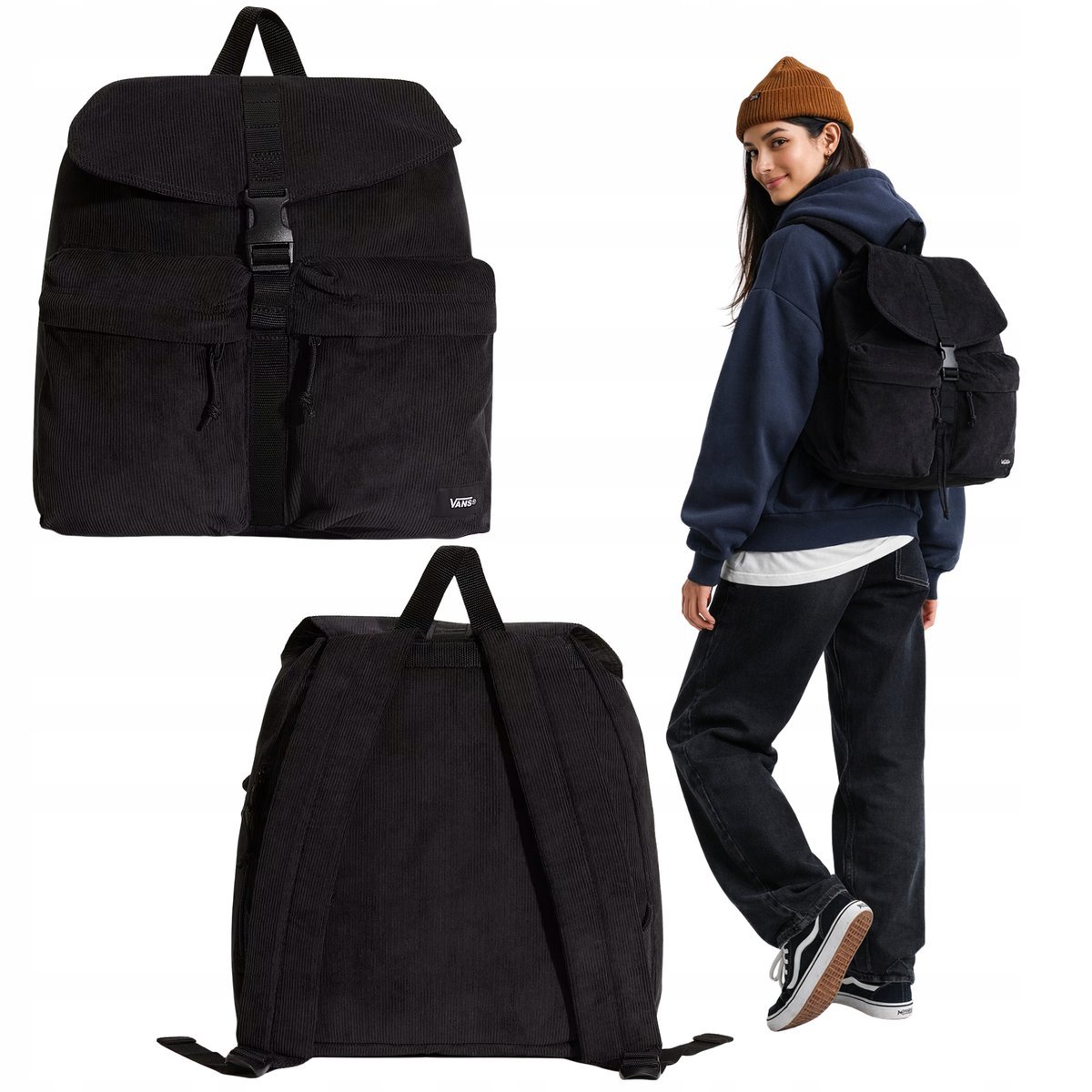 Plecak Vans Scatter VN000Q99BLK Czarny 20 L Styl Miejski Skate Szkoła