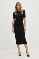 Sukienki - Calvin Klein sukienka kolor czarny midi dopasowana K20K207316 - miniaturka - grafika 1