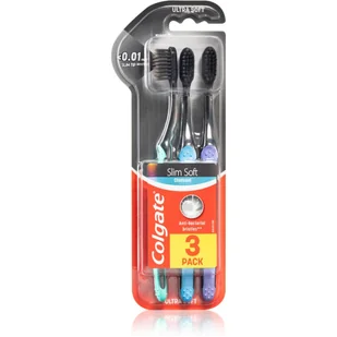 Colgate Slim Ultra Soft Charcoal Active Carbon Toothbrush 3 p - Szczoteczki do zębów - miniaturka - grafika 1