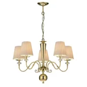 Lampy sufitowe - Łańcuchowa lampa wisząca Lilosa 8679 abażurowa mosiądz beżowa - miniaturka - grafika 1