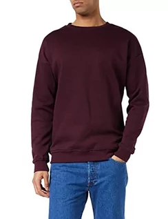 Swetry męskie - Urban Classics Męska bluza dresowa z okrągłym dekoltem, sweter z szerokimi ściągaczami dla mężczyzn w wielu kolorach, rozmiary XS-5XL, Red (Redwine 02243), XL - grafika 1