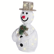 Ozdoby bożonarodzeniowe - Shumee Dekoracja ogrodowa LED bałwan 50 cm biały KUMPU 295432 - miniaturka - grafika 1