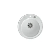 Zlewozmywaki - QUADRON DANNY 210 biały metalik + odpływ stalowy (HB8301U1-BS) HB8301U1-BS - miniaturka - grafika 1