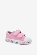 Buty dla dziewczynek - Trampki Dziewczęce Na Rzepy Lee Cooper LCW-25-02-3265K Różowe-26 - miniaturka - grafika 1