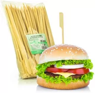 Naczynia i sztućce jednorazowe - Fingerfood Golf patyczki do steków i burgerów drewniane 18 cm, 100 sztuk - miniaturka - grafika 1