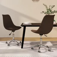 Krzesła - Lumarko Obrotowe krzesła stołowe, 2 szt., ciemnobrązowe, obite tkaniną - miniaturka - grafika 1