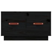 Ławy i stoliki kawowe - Stolik kawowy, czarny, 60x53x35 cm, lite drewno sosnowe - miniaturka - grafika 1