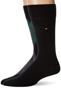 Tommy Hilfiger Skarpety męskie diagonal Stripe Sock Classic Sock, zielony czarny, 39-42 EU - Skarpetki męskie - miniaturka - grafika 1