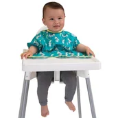 Śliniaki i fartuszki - Tidy Tot - Letni Śliniak Fartuszkowy Z Przyssawkami Blw Cover & Catch Bib Dancing Zebras - miniaturka - grafika 1