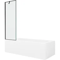 Wanny - Mexen Vega wanna prostokątna 160 x 70 cm z obudową i parawanem 1-skrzydłowym 60 cm, czarny wzór - miniaturka - grafika 1