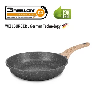 Konighoffer FEGATO PATELNIA 28 CM GREBLON C3 GRANITE INDUKCJA 5907558795028 - Patelnie - miniaturka - grafika 1