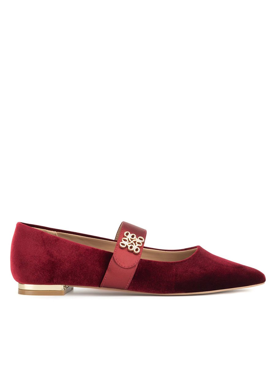 Nine West Baleriny Damskie Bordowy 8168-1