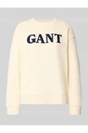 Bluzy damskie - Bluza z okrągłym dekoltem i wyhaftowanym logo - Gant - miniaturka - grafika 1