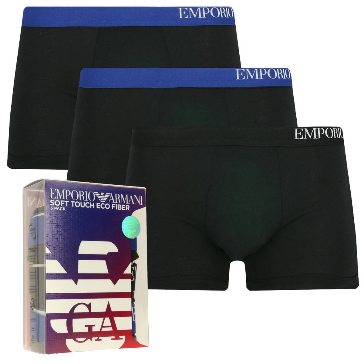 Emporio Armani bokserki majtki męskie komplet 3szt czarne S