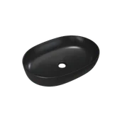 Umywalki - Excellent Jima umywalka nablatowa 61x41 cm owalna, czarny mat - miniaturka - grafika 1