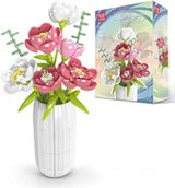 Klocki - PIWONIA zestaw klocków SZTUCZNE KWIATY WAZON Klocki DEKORACYJNE MOULD KING - miniaturka - grafika 1