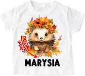 Koszulki dla dziewczynek - Koszulka z jeżem i mieniem na Dzień Jeża - wzór jeż4 - miniaturka - grafika 1