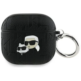 Etui na słuchawki KARL LAGERFELD Monogram Karl & Choupette Head do Apple Airpods 4 Czarny - Akcesoria do słuchawek - miniaturka - grafika 1