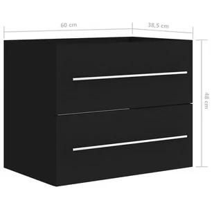 Lumarko Szafka pod umywalkę, czarna, 60x38,5x48 cm, płyta - Szafki łazienkowe - miniaturka - grafika 9