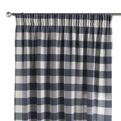 Zasłony - Dekoria Zasłona na taśmie marszczącej 1 szt. granatowo biała krata 5,5x5,5cm) 1szt 130x260 cm Quadro 300-136-03 - miniaturka - grafika 1