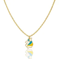 Biżuteria dla dzieci - Naszyjnik Unicorn Złoty Emaliowany Jednorożec dla Dziewczynki Stal 316L Prezent dla Córki - miniaturka - grafika 1