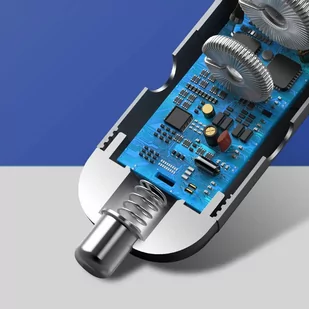 Baseus ładowarka samochodowa USB / USB Typ C 45 W 5 A SCP Quick Charge 4.0+ Power Delivery 3.0 ekran LCD szary (CCBX-C0G) - Ładowarki samochodowe - miniaturka - grafika 10