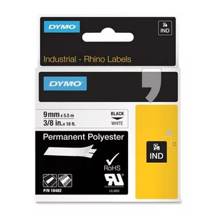 Taśma poliestrowa DYMO Rhino, biały, 9 mm - Drukarki kart i etykiet - miniaturka - grafika 1