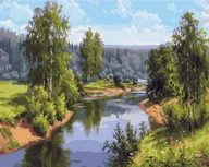Malowanie po numerach - Artnapi 40x50cm Obraz Do Malowania Po Numerach Na Drewnianej Ramie - Letni krajobraz - miniaturka - grafika 1