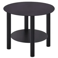 Ławy i stoliki kawowe - Czarny metalowy stolik kawowy w stylu loft E2-C98 - miniaturka - grafika 1