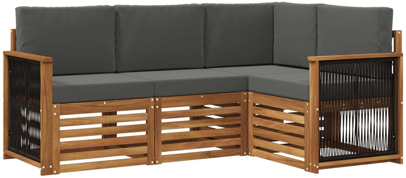 vidaXL Zestawy sof z poduszką 4 pcs Lite Drewno Akacji