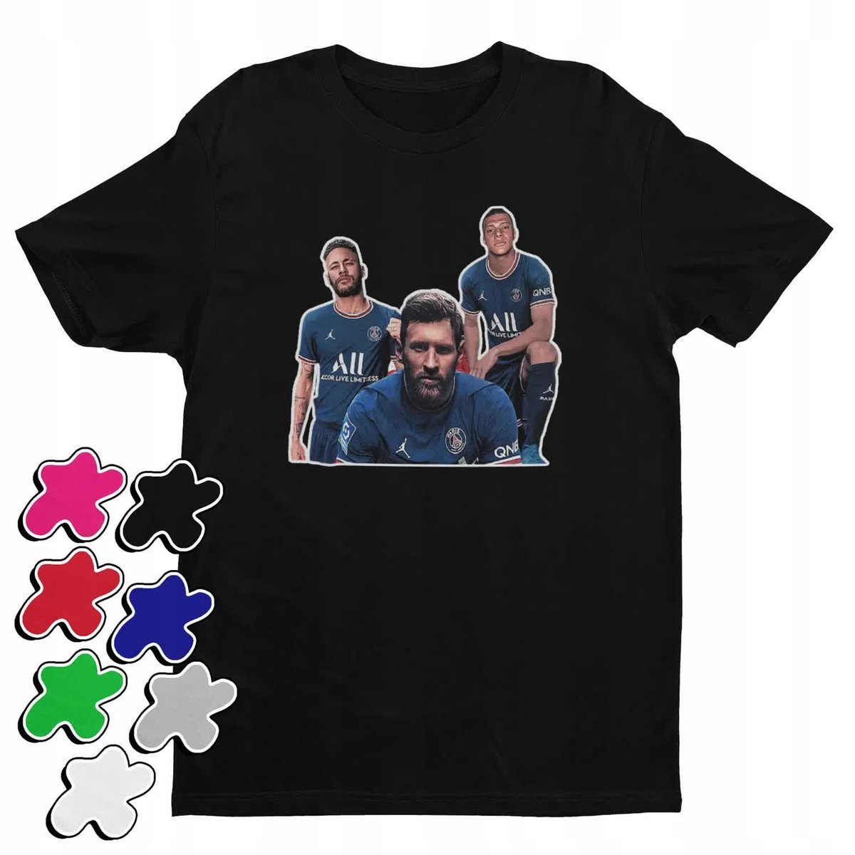 Koszulka T-Shirt Dziecięca Z Nadrukiem Psg Mbpappe Neymar Messi -M 134-146