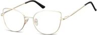 Okulary korekcyjne, oprawki, szkła - Sunoptic Okulary oprawki korekcyjne kocie oczy zerówki L119C złote - miniaturka - grafika 1