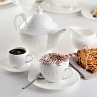 Serwisy do kawy i herbaty - Serwis Kawowy Porcelanowy Na 6 Osób Mesyna White Villa Italia - miniaturka - grafika 1