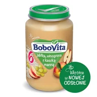 Desery dla dzieci - Bobovita Deserek Owoce i zboża - jabłka i winogrona z kaszką manną - miniaturka - grafika 1