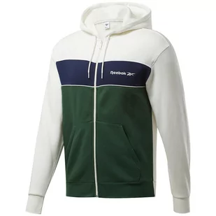 Bluza męska Reebok Classic Linear Fullzip zielono-biała - Bluzy sportowe męskie - miniaturka - grafika 1