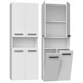 Szafki łazienkowe - Szafka Łazienkowa Regał SŁUPEK NEL DK 2K KOSZ 60CM BIEL MAT NEL 2K DK BIEL KPL - miniaturka - grafika 1