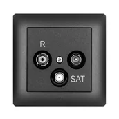 Gniazdka elektryczne - Elektro-Plast Gniazdo RTV-SAT Astoria czarne - miniaturka - grafika 1