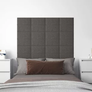 Panele ścienne, 12 szt, ciemnoszare, 30x30 cm, tkanina, 1,08 m² - Panele ścienne i boazeria - miniaturka - grafika 1