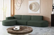 Narożniki - Designerski Narożnik, Sofa w kształcie litery L MODENA, tkanina Poso Zielony Lewy - miniaturka - grafika 1
