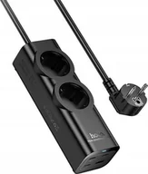 Listwy zasilające - HOCO listwa zasilająca 2 gniazda + USB A + 3 x Typ C PD QC3.0 3A 67W NS10 2 m czarna - miniaturka - grafika 1