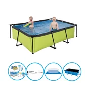 Baseny ogrodowe - Basen EXIT Lime - Basen stelażowy 220x150x60 cm - Plus pasujące akcesoria - miniaturka - grafika 1