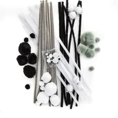 Zabawki kreatywne - Zestaw kreatywny startowy biało-czarny (KSZK-003) 80 szt. - miniaturka - grafika 1