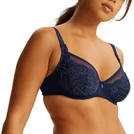 Biustonosze - Bestform - Koronkowy biustonosz z fiszbinami i Tule Capri, granatowy, 95E - miniaturka - grafika 1