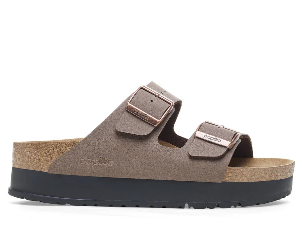Klapki damskie Birkenstock 1027417 ARIZONA FLEX PLATFORM NARROW Brązowe