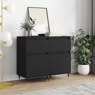 vidaXL Szafki, 2 szt., czarne, 40x35x70 cm, materiał drewnopochodny - Komody - miniaturka - grafika 1