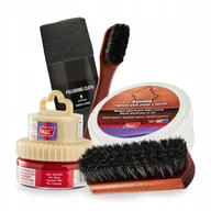 Środki do obuwia i ubrań - Tłuszcz i Czerwona Pasta do Butów Szmatka Szczotki Palc Zestaw 5w1 - miniaturka - grafika 1