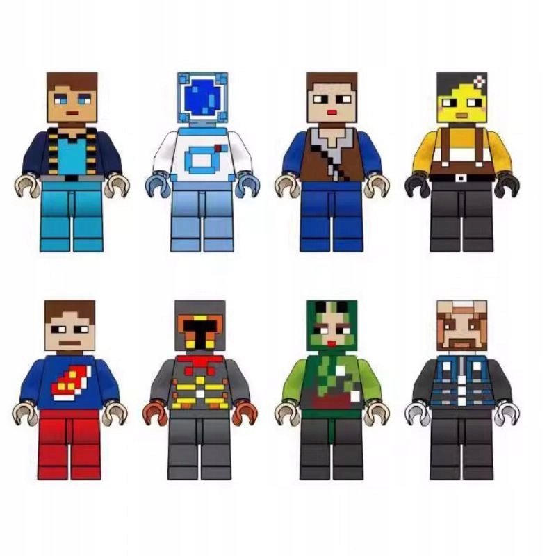 KLOCKI MAGNETYCZNE W STYLU MINECRAFT- SZEŚCIANY 27SZT + 4X FIGURKA + WOREK
