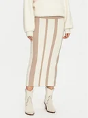 Spódnice - Vero Moda Spódnica ołówkowa Gold New Art 10311360 Beżowy Slim Fit - miniaturka - grafika 1