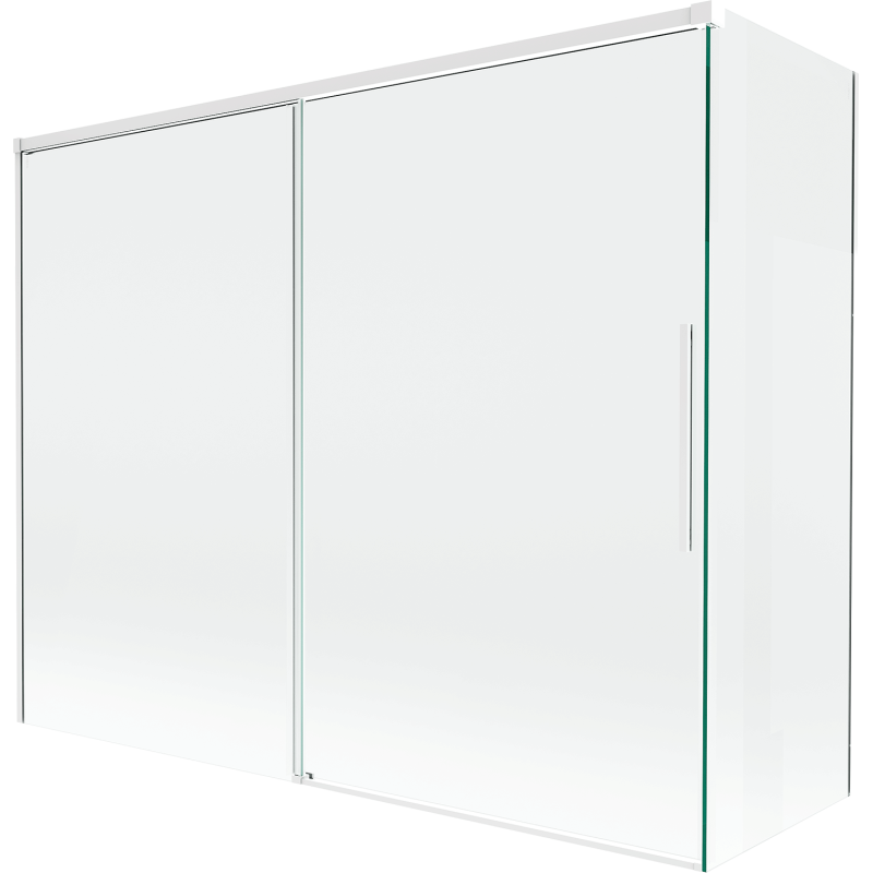 Mexen Rox parawan nawannowy 2-skrzydłowy rozsuwany 190 + 80 x 150 cm, transparent, biały - 8C9-190-080-20-00