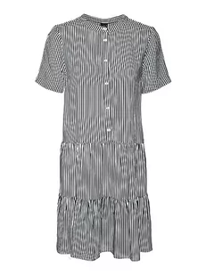 VERO MODA Damska sukienka VMBUMPY SS Short Dress WVN NOOS, Snow White/Stripes:India Ink, XXL, Snow White/Stripes:India Ink, XXL - Sukienki - miniaturka - grafika 1
